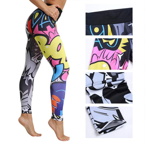 ETbotu Women 3D Cartoon Pattern Printing High Waist Leggings for Yoga Sports Christmas Gifts