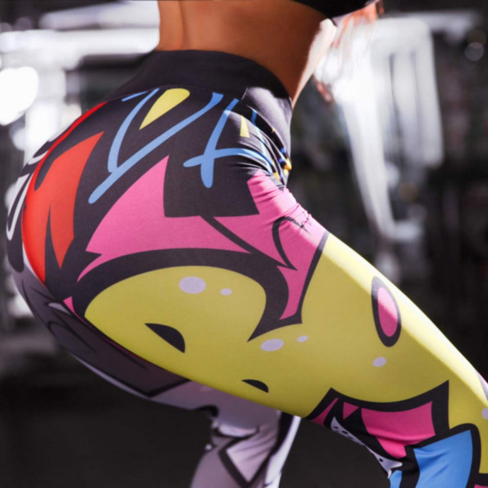 ETbotu Women 3D Cartoon Pattern Printing High Waist Leggings for Yoga Sports Christmas Gifts