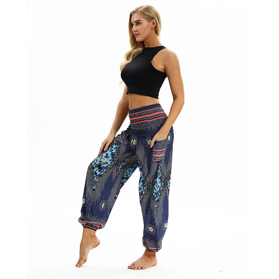Fitfulvan - Leggings Informales para Hombre y Mujer, Sueltos, Pantalones de Yoga, Holgados, Pantalones Bohemios