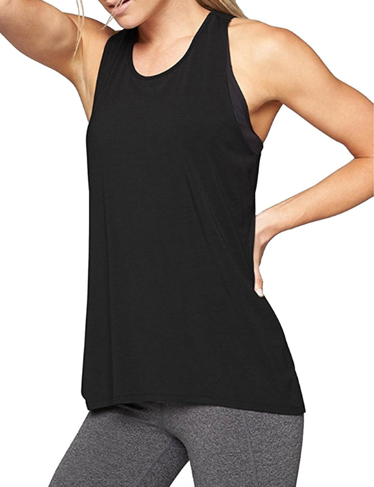 Sexyshine sin Mangas para Mujer Espalda Cruzada Yoga Camisa Activewear Entrenamiento Espalda Cruzada Yoga Tanque Camisetas Tops