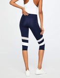 Aurique Amazon Brand - Leggins de Yoga para Mujer con Rayas horizontales Anchas