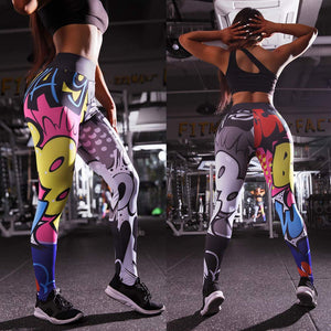 ETbotu Women 3D Cartoon Pattern Printing High Waist Leggings for Yoga Sports Christmas Gifts