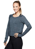 RBX Active - playera de yoga para mujer, manga larga, espalda abierta, ligera
