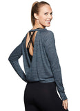 RBX Active - playera de yoga para mujer, manga larga, espalda abierta, ligera